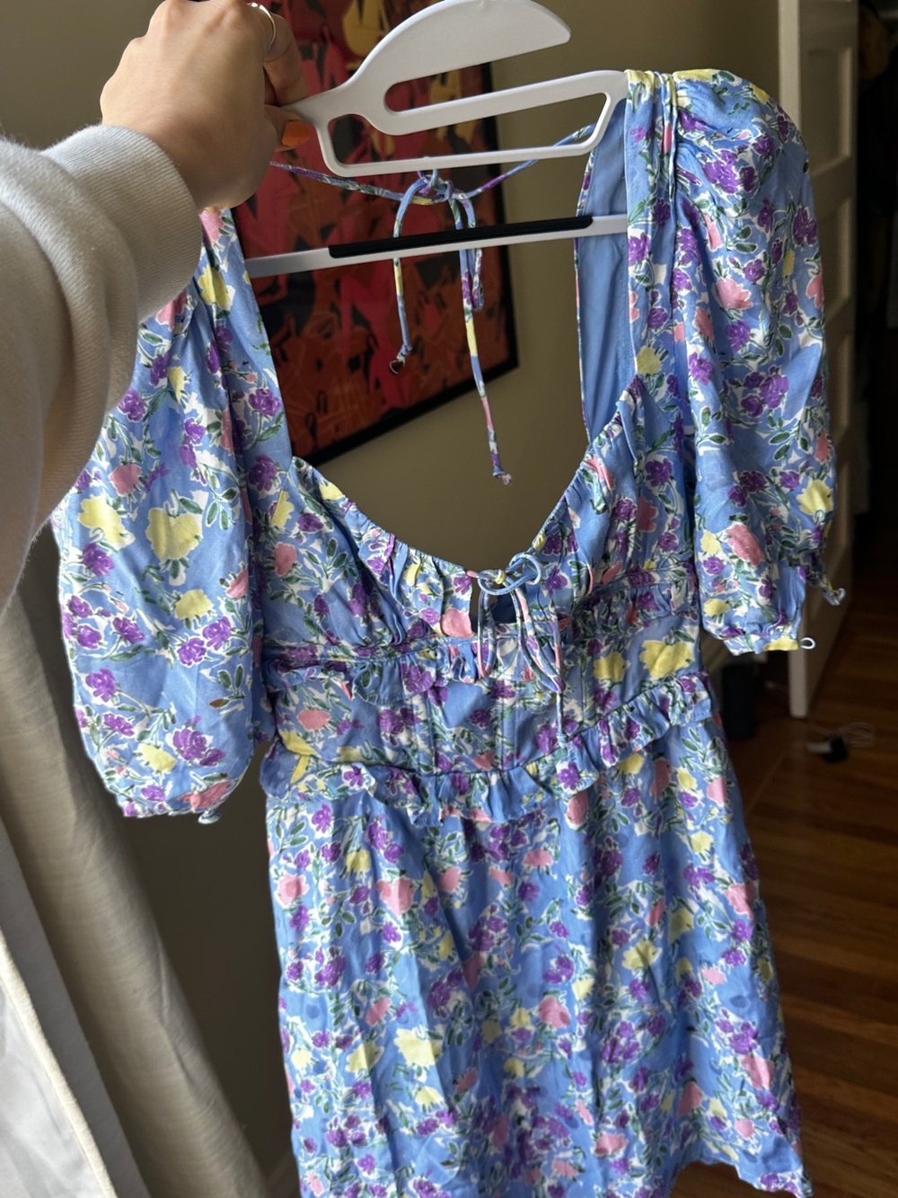 For Love & Lemons Lavender Blue Floral Dress